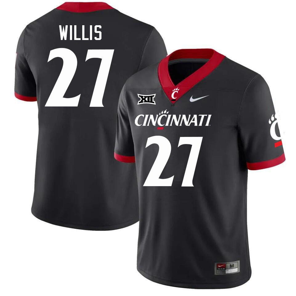 Cincinnati Bearcats #27 Ken Willis Big 12 Conference College Football Jerseys Stitched Sale-Black